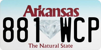 AR license plate 881WCP