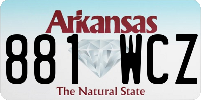 AR license plate 881WCZ