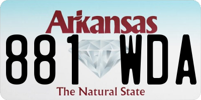 AR license plate 881WDA