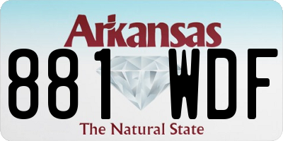 AR license plate 881WDF
