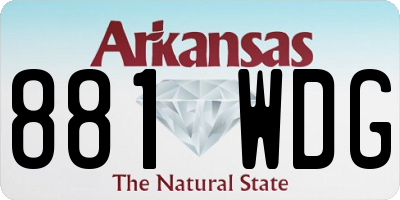 AR license plate 881WDG