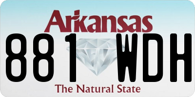 AR license plate 881WDH