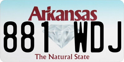 AR license plate 881WDJ