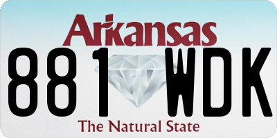 AR license plate 881WDK