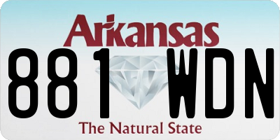 AR license plate 881WDN