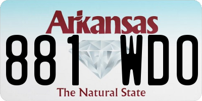 AR license plate 881WDO
