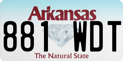AR license plate 881WDT