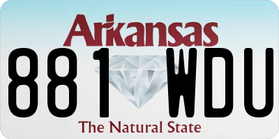 AR license plate 881WDU