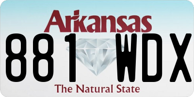 AR license plate 881WDX