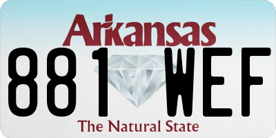 AR license plate 881WEF