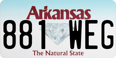 AR license plate 881WEG