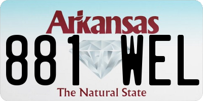 AR license plate 881WEL