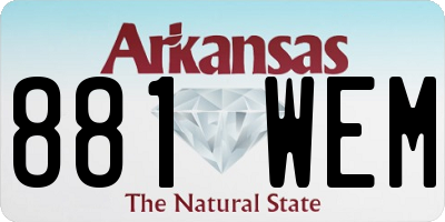 AR license plate 881WEM