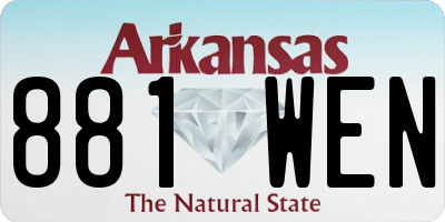 AR license plate 881WEN