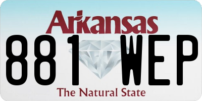 AR license plate 881WEP