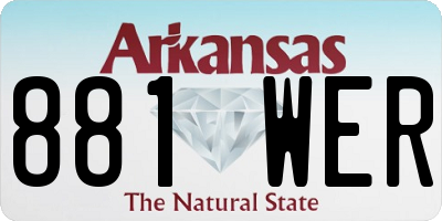 AR license plate 881WER