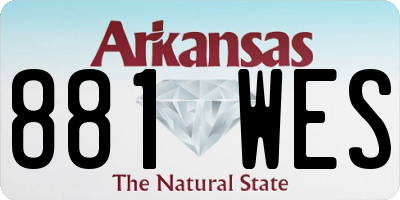 AR license plate 881WES
