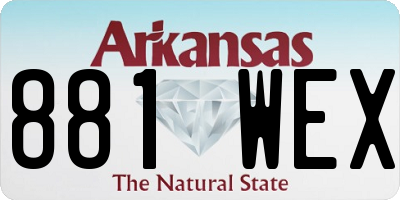 AR license plate 881WEX