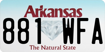 AR license plate 881WFA