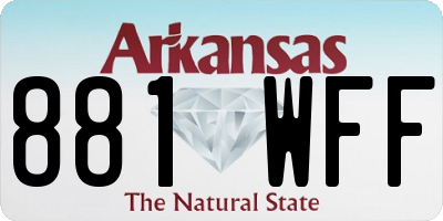 AR license plate 881WFF