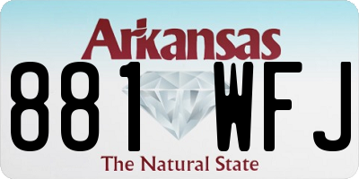 AR license plate 881WFJ