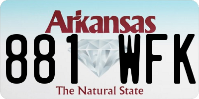 AR license plate 881WFK