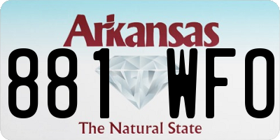 AR license plate 881WFO