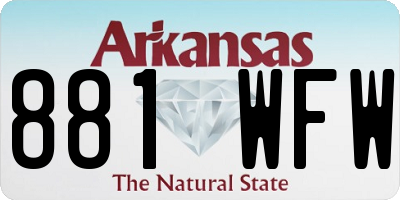AR license plate 881WFW