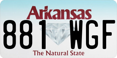 AR license plate 881WGF