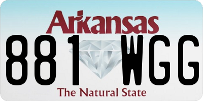 AR license plate 881WGG
