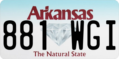 AR license plate 881WGI