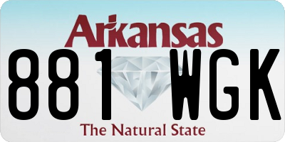 AR license plate 881WGK