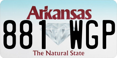 AR license plate 881WGP