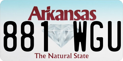 AR license plate 881WGU