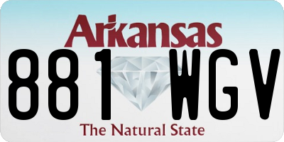 AR license plate 881WGV
