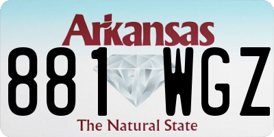 AR license plate 881WGZ