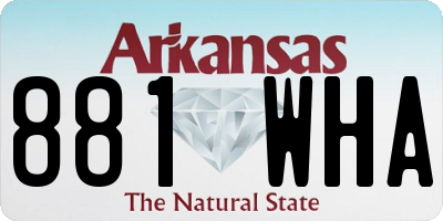 AR license plate 881WHA