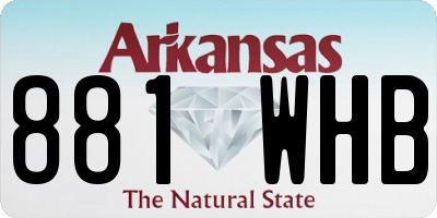 AR license plate 881WHB