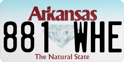 AR license plate 881WHE