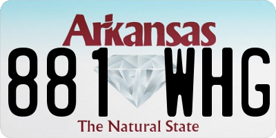 AR license plate 881WHG