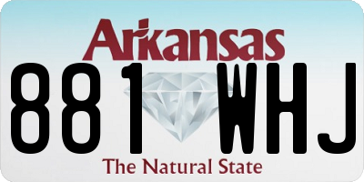 AR license plate 881WHJ