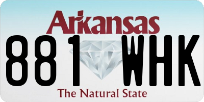 AR license plate 881WHK
