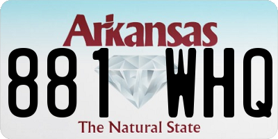 AR license plate 881WHQ