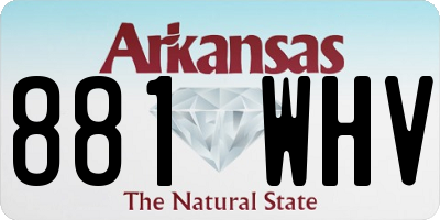 AR license plate 881WHV
