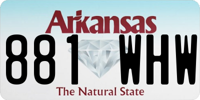 AR license plate 881WHW
