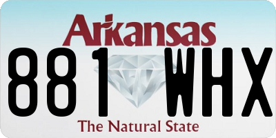 AR license plate 881WHX