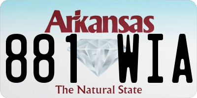 AR license plate 881WIA