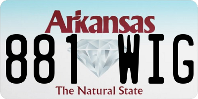AR license plate 881WIG