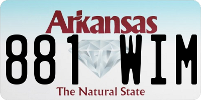 AR license plate 881WIM