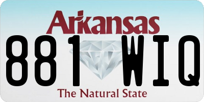 AR license plate 881WIQ